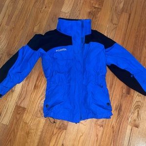 Columbia Sportswear Omni-tech Titanium Interchange Blue Ski Jacket Mens Large